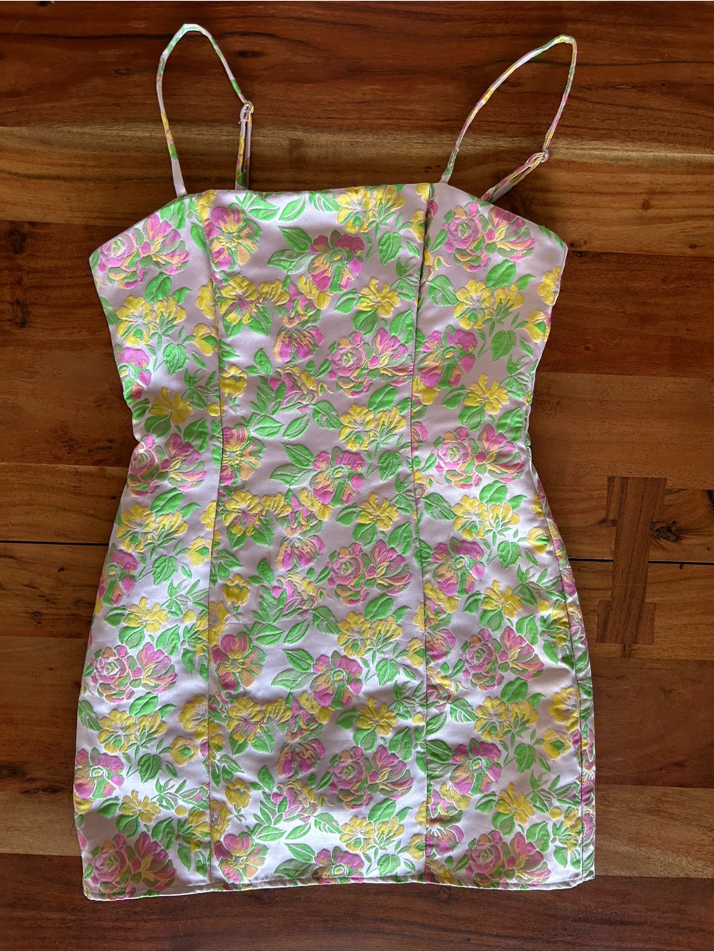 Majorelle Pink Floral Jacquard Mini Dress